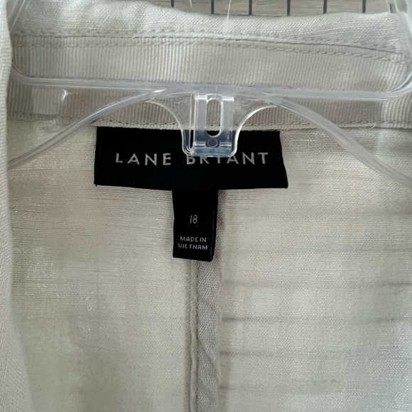 Lane Bryant Women's Off White Belted Linen Jacket Sz 18 - Picture 2 of 5